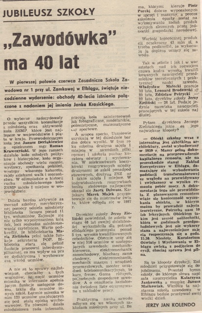 Fragment Dziennika Bałtyckiego z 1986 r.