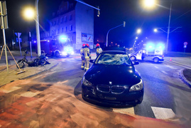 Zderzenie skutera z bmw na ul. Płk. Dąbka