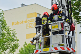 Pożar budynku usługowego na Zawadzie