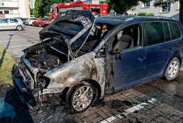 Pożar auta na ul. Kłoczowskiego