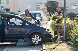 Pożar auta na ul. Kłoczowskiego