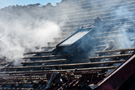 Pożar piekarni w Milejewie