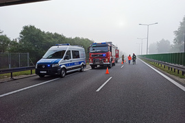 Kolizja aut dostawczych na obwodnicy Elbląga, trasa była zablokowana