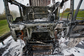 Ciężarówka spłonęła na S22, silnik mana eksplodował podczas jazdy zdjęcie nr 250471
