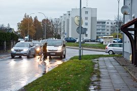 Bema z objazdem, kierowcy stoją w korkach