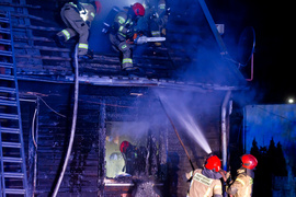 Pożar domu na Suwalskiej Pożar domu na Suwalskiej