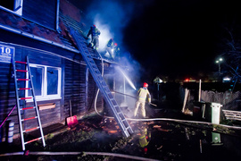 Pożar domu na Suwalskiej