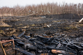 Pożar traw w Gronowie Górnym
