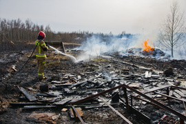 Pożar traw w Gronowie Górnym