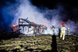 Spłonął dom podcieniowy w Kamienniku Wielkim