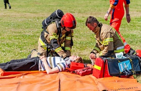 Awaria i pożar samolotu. Ćwiczenia na lotnisku