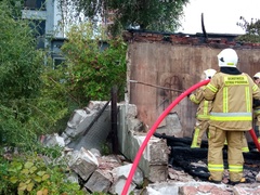 Pożar pustostanu w Tolkmicku