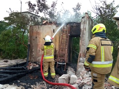 Pożar pustostanu w Tolkmicku