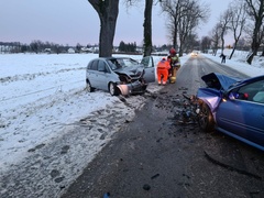 Czołowe zderzenie w Milejewie. Poszkodowani żołnierze