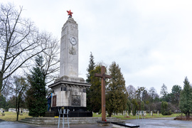 Ukraińskie barwy na Pomniku Wdzięczności