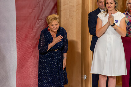 Jarosław Kaczyński w Elblągu. O prawach kobiet i dogonieniu Danii