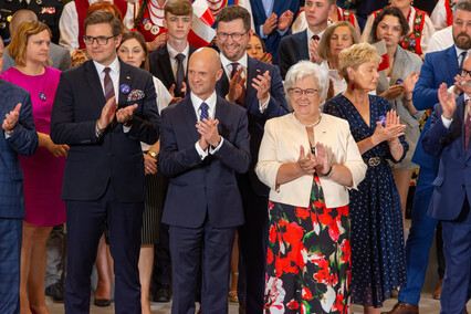 Jarosław Kaczyński w Elblągu. O prawach kobiet i dogonieniu Danii