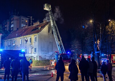 Pożar pustostanu przy Odrodzenia