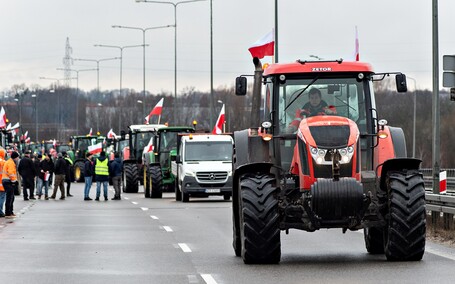 Protest rolników w Elblągu. \"Sprowadzanie towarów z Ukrainy nas rujnuje\"