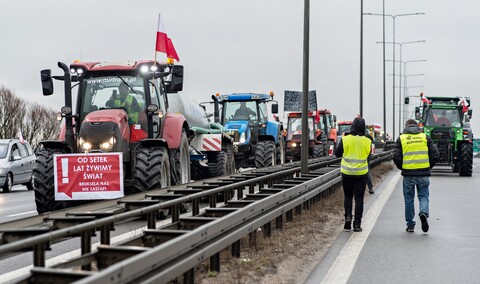 Protest rolników w Elblągu. \"Sprowadzanie towarów z Ukrainy nas rujnuje\"