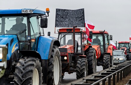 Protest rolników w Elblągu. \"Sprowadzanie towarów z Ukrainy nas rujnuje\"