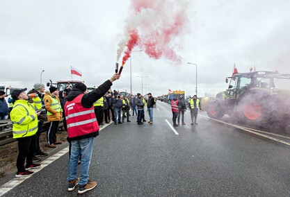 Protest rolników w Elblągu. \"Sprowadzanie towarów z Ukrainy nas rujnuje\"