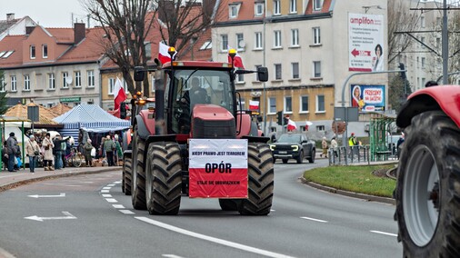 Rolnicy protestowali w Elblągu. „Żywność spoza UE jest nafaszerowana pestycydami”