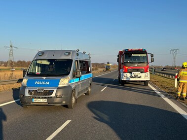 Zderzenie ciężarówek na S7
