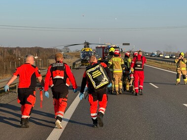 Zderzenie ciężarówek na S7