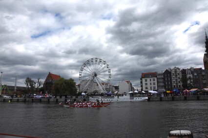 Smocze łodzie na rzece Elbląg