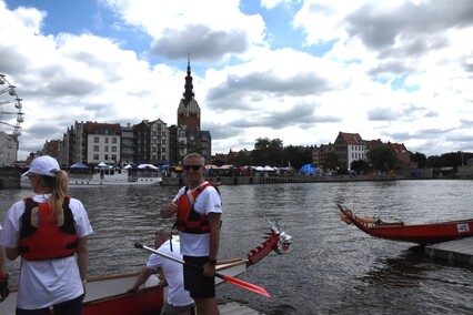 Smocze łodzie na rzece Elbląg