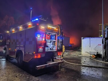Pożar sortowni śmieci w Elblągu