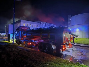 Pożar sortowni śmieci w Elblągu
