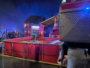 Pożar sortowni śmieci w Elblągu