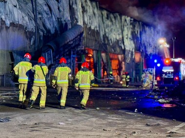 Pożar sortowni śmieci w Elblągu