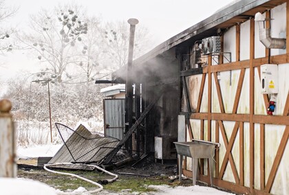 Pożar w barze pod mostem
