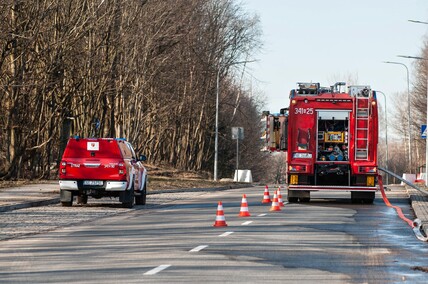 Pożar traw przy Wschodniej