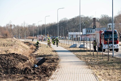 Pożar traw przy Wschodniej