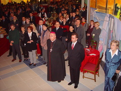 Biskup elbląski Andrzej Śliwiński i wiceprezydent Elbląga Marek Gliszczyński