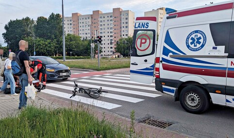 Potrącenie rowerzystki