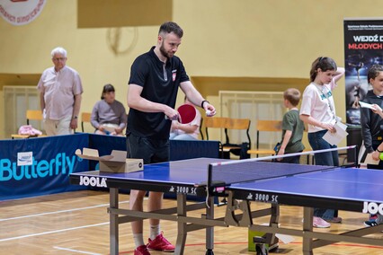 Jakub Dyjas zachęcał do tenisa stołowego
