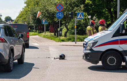 Potrącenie motorowerzysty