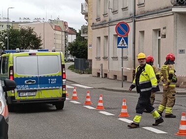 Z sieci ulatniał się gaz. Wjazd na Słoneczną zamknięty