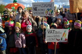 Strajkowały owoce, warzywa, a nawet mleko malinowe