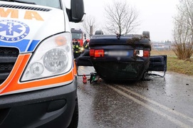 Volkswagenem dachował na Łęczyckiej