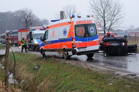 Volkswagenem dachował na Łęczyckiej