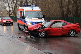 Wypadek na Kościuszki - dwie osoby ranne