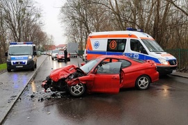 Wypadek na Kościuszki - dwie osoby ranne