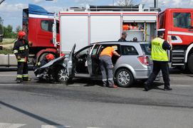 Wypadek na skrzyżowaniu Żuławskiej z obwodnicą