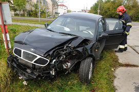 Leganzą uderzył w drzewo